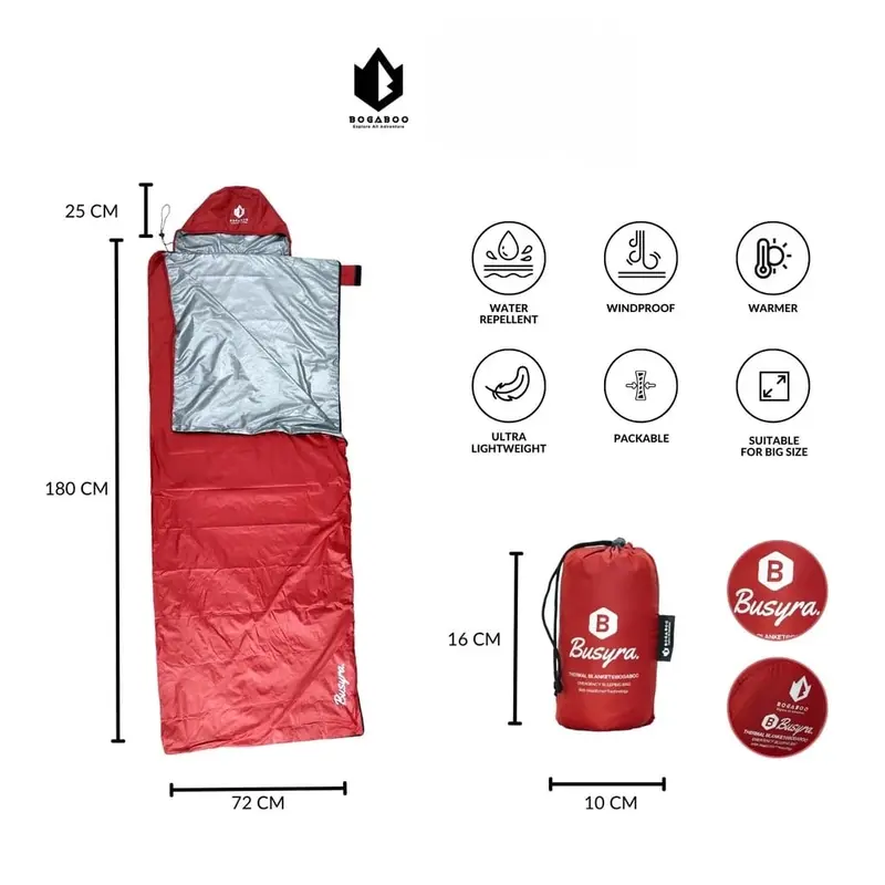 BISA COD BOGABOO sleeping bag ULTRALIGHT thermal blangket seri BUSYRA - sleeping bag 3