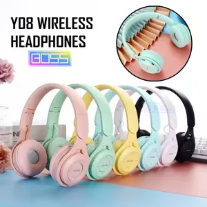 HEADPHONE BLUETOOTH HEADSET NIRKABEL MACARON Y08 HEADPHONE STEREO