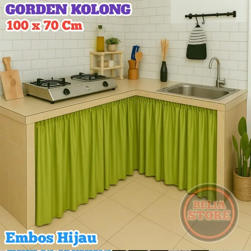 1 PAKET ISI 4 PCS GORDEN KOLONG DAPUR MINIMALIS 100 X 70 CM + TALI Aesthetic 2