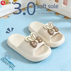 THAY sandal wanita platform Aksesoris kelinci Sandal Korea JellySlip Lembut dan nyaman dipakai Tidak berbau menyengat