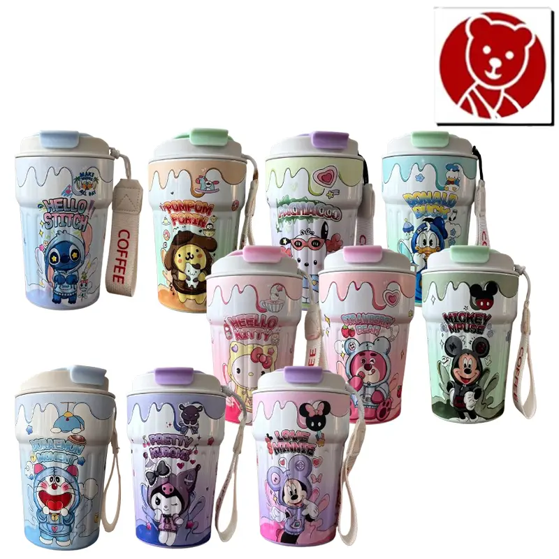 [ SALE ] Heenoor Mug Termos Coffee & Tea Cup Mickey Mouse & KarakterTahan Panas & Dingin Stainless SUS 304 | 400ML&500ML | HN-2021/2022