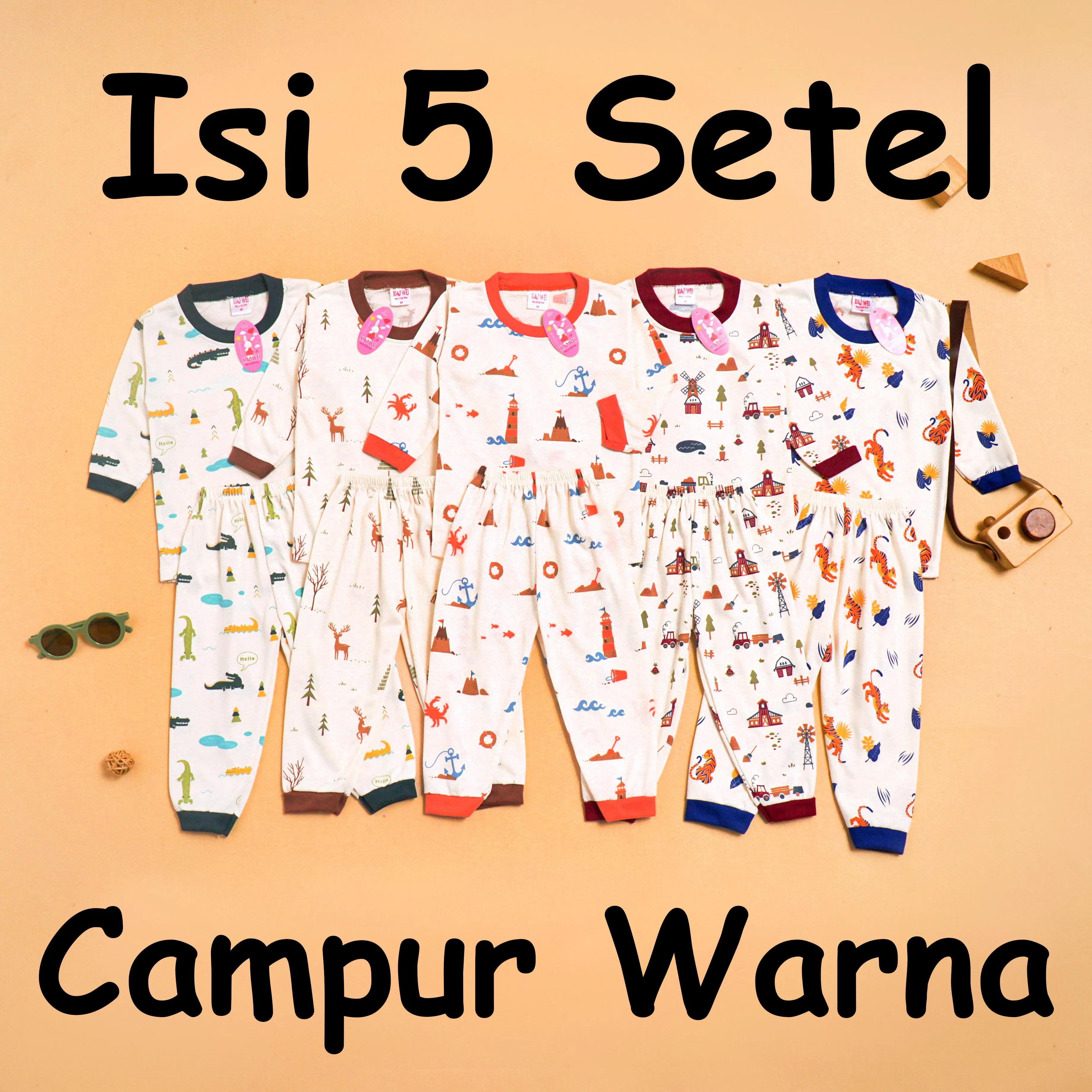(ISI 5 SETEL) Setelan Anak & Bayi Unisex Sleepwear Pajamas Vol.2 / Baju Anak Laki Laki / Baju Bayi / Setelan Bayi Laki Laki / Baju Anak Perempuan / Setelan Bayi Perempuan Xiao Wei