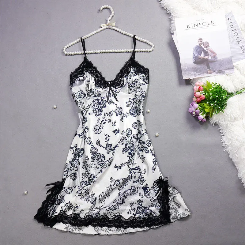 Váy Ngủ Nữ, Hàng Mới Về Mùa Hè, Làm Bằng Lụa Lạnh Có Ren, Phong Cách Gợi Cảm, Váy Ngủ Dress Women