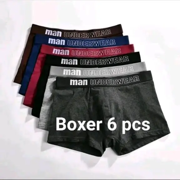 Celana Dalam Pria Boxer (isi 6pcs) CD Pria Boxer Briefs Motif Katun