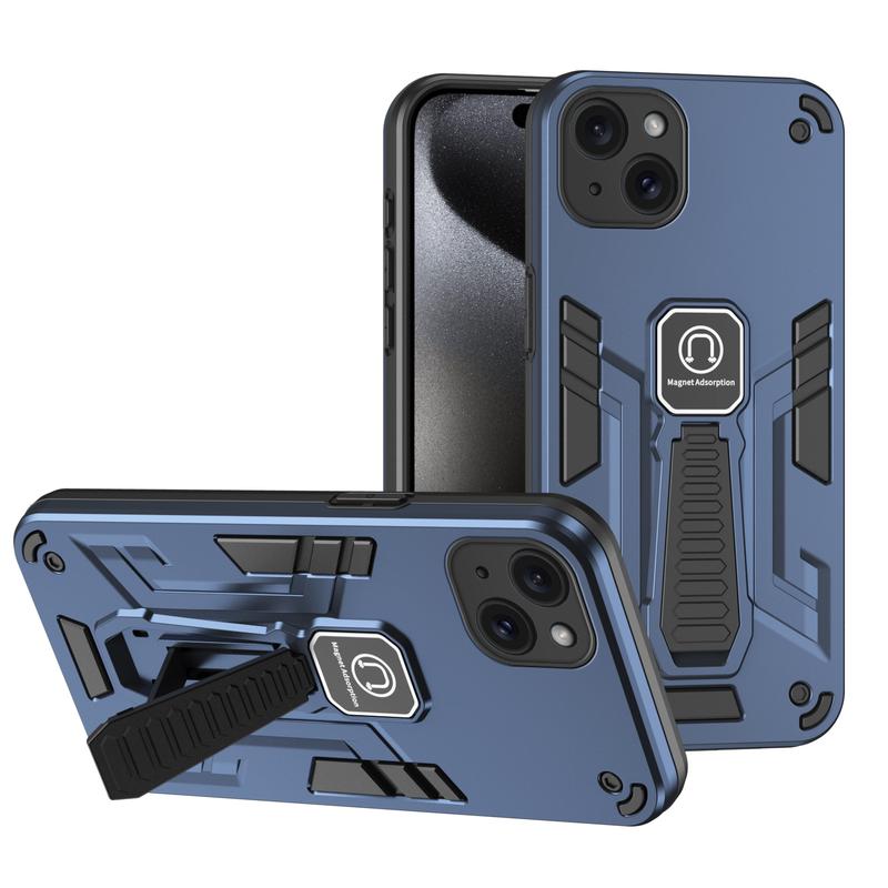 Product Introduction of Silicone Shockproof Foldable Stand Case for iPhone 7/8 Plus/X/11/12/13/14/15 Pro Max - Protective Phone Cover with Built-in Kickstand 14