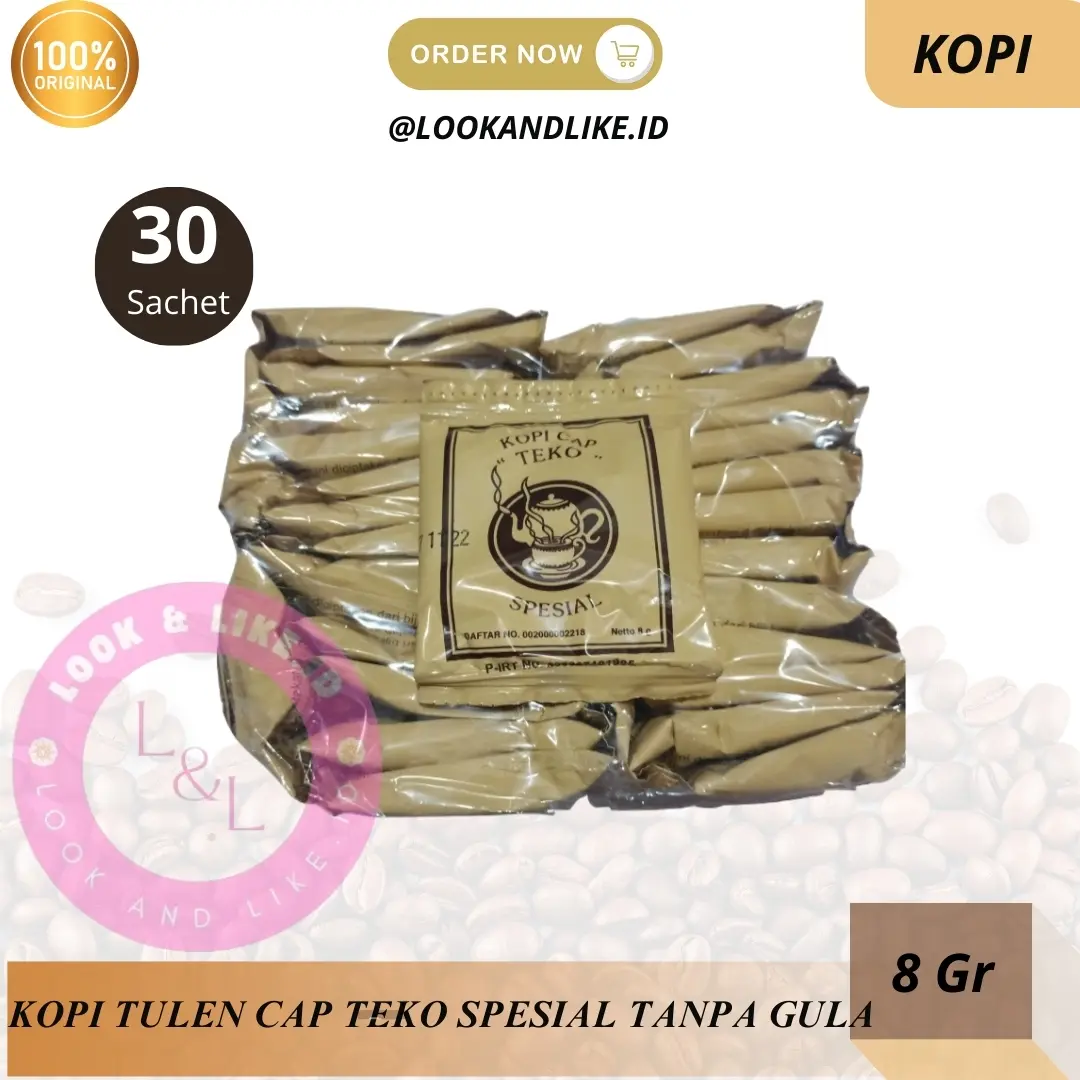 Kopi Cap Teko SPESIAL PLASTIK  Isi 30 Sachet x 8 Gram Tanpa Gula Giling Halus Kopi Legendaris Kota Bogor Halal Enak dan Harum Air Coffee kopi bubuk asli satset
