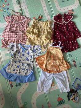 Product Review of (7-12kg) Bộ áo yếm gấm đính nơ, quần dài lụa cho bé gái dưới 3 tuổi from T**h T**c 0