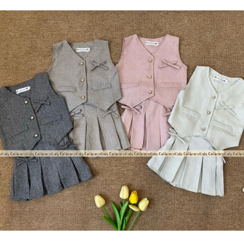 { Calibrary } Jennie Set 1 - 4 tahun | One Set Vest and skirt | setelan anak perempuan | Fashion anak perempuan | setelan Rok anak perempuan 2