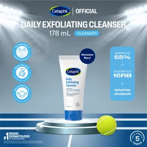 Cetaphil Daily Exfoliating Cleanser 178ml dengan Pro Vitamin B5, Vitamin E, dan Ekstrak Bambu Pembersih Muka untuk Eksfoliasi Kulit Wajah