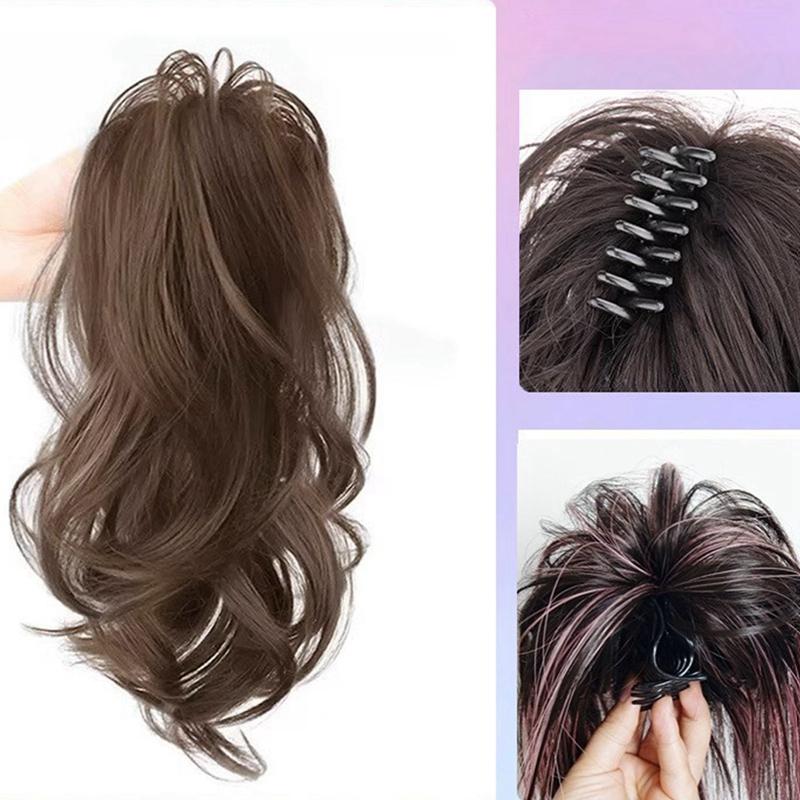 High Ponytail Wig Curly Ponytail Hair With Claw Clip Straight Ponytail Bun Wig Hairpieces For Women 0