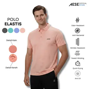 AESE Kaos Polo Kerah Oversize Unisex Lengan Pendek Anti UV 6003 Bahan Polyester Adem Antibakteri Anti UV