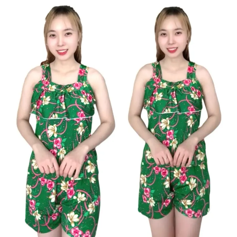 Đồ bộ nữ quần đùi thun aty, mặc nhà mát mẻ 38kg đến 76kg, vải thun co giản 4 chiều, mềm mịn (Mã 0203-25)