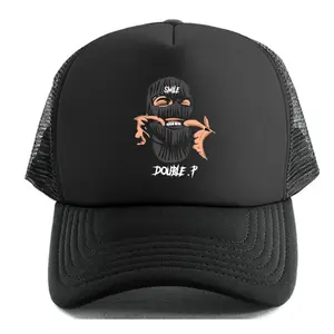 Mask Smile Topi Trucker Premium DTF Pria Twill Adjustable Snap Closure Nyaman Seharian Best Seller - Outfit