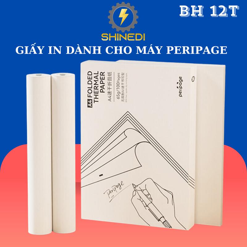 Giấy in nhiệt A4 peripage SHINEDI dành cho tất cả dòng máy in nhiệt dày mềm mịn lưu dữ mực không phai chất lượng tốt không độc hại thân thiện môi trường.