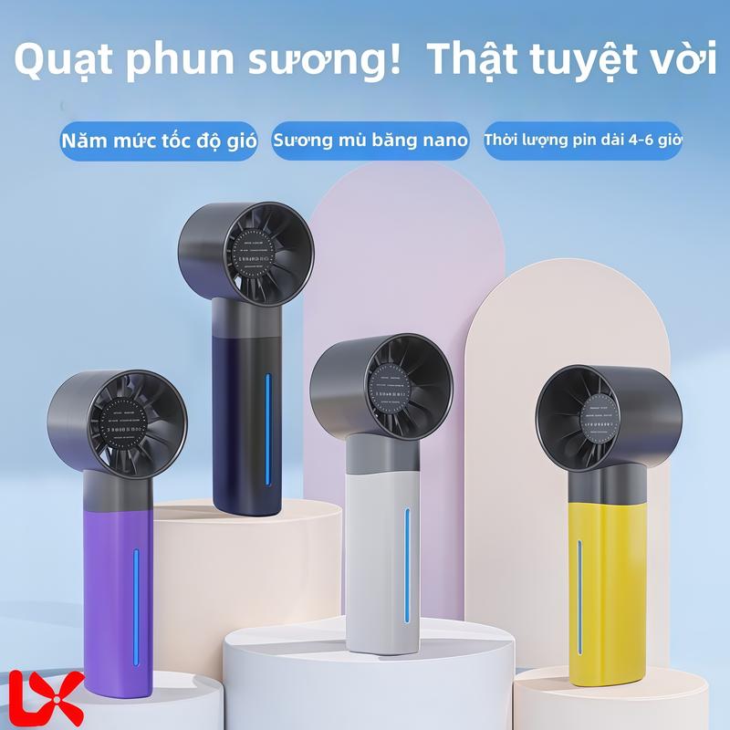  Đại hạ giá  LX Quạt Phun Sương Tốc Độ Cực Cao USB Có Thể Sạc Lại Tuabin Di Động Bạo Lực Bổ Sung Nước Ngoài Trời Cầm Tay Không Chổi Than Quạt Nhỏ Nâng Cấp Tốc Độ Gió & Sương Mù Băng Nano 