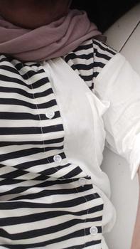Product Review of kemeja linen premium wanita terbaru atasan wanita terbaru  wanita import Kain Salur Kemeja garis garis atasan wanita dewasa tunik salur from f**r 0
