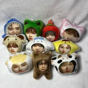 custom plushie keychain / custom gantungan kunci boneka \ custom gantungan kunci bantal karakter hiu sapi stoberi unik dan lucu