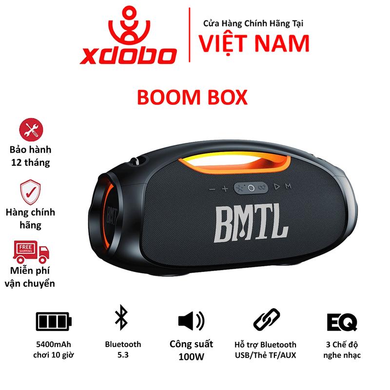  Loa Bluetooth Xdobo BMTL Boom Box 100W DSP TWS Led RGB Kháng nước IPX6 cổng USB sạc được điện thoại - Chính hãng bảo hành 12 tháng 