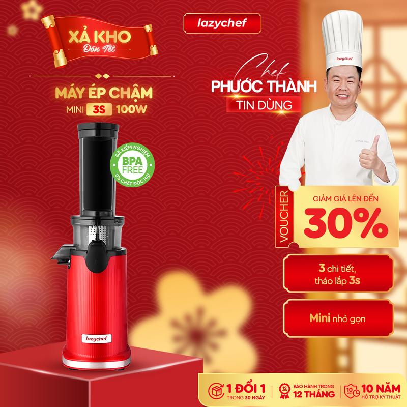   HOT  MÁY ÉP CHẬM MINI 3S  100LAZYCHEF – MÁY ÉP TRÁI CÂY NHỎ GỌN THÁO LẮP TRONG 3 GIÂY HÀNH CHÍNH HÃNG BẢO HÀNH 12 THÁNG HỖ TRỢ KỸ THUẬT 10 NĂM TẶNG 2 QUÀ Xay Sinh Tố 