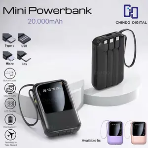 【Dapat mengisi daya 10 ponsel】 Power Bank 20000mAh Fast Charging, 4 Kabel USB Included - Bisa untuk Semua Gadget / PowerBank 20000mAh / 10000mAh