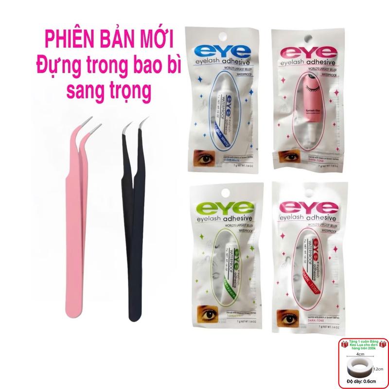  Keo dán mi giả 4g 7g và nhíp gắn mi màu trắng hồng bằng thép không gỉ 