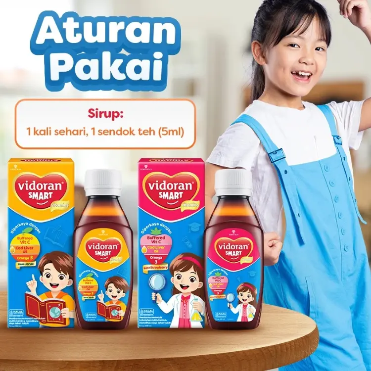 VIDORAN SMART VITAMIN SIRUP UNTUK OTAK DAN NAFSU MAKAN Anak  1-10 tahun 3