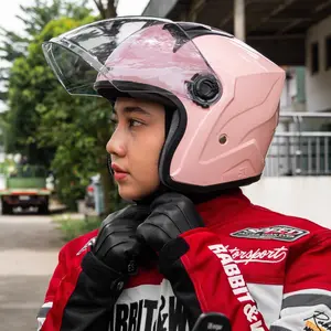 Helm Half Face Bipplast VOLTIX Visor Kaca Smoke Silver Terbaru SNI Motorcyce