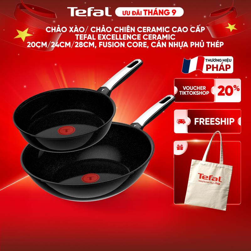 Chảo chiên ceramic cao cấp Tefal EXCELLENCE+ CERAMIC 20cm/24cm/28cm/xào 28cm…