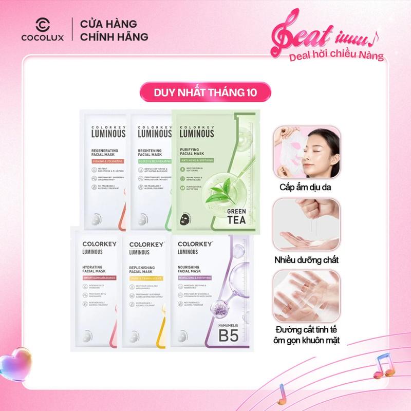 Mặt Nạ Giấy Colorkey Luminous Facial Mask 25ml Dưỡng Ẩm, Làm Dịu Da, Hỗ Trợ Dưỡng Sáng