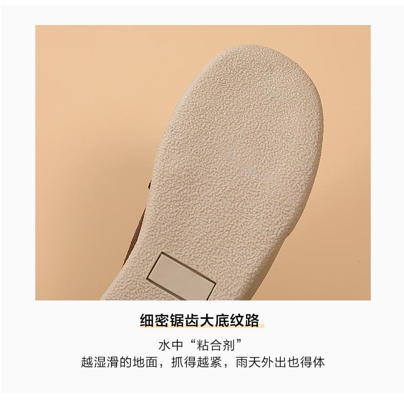 Product Introduction of Giày Da Lộn Cổ Điển Cho Nữ, Giày Đế Mềm, Giày Trượt Chân, Thường Ngày Round Toe Flat Heel (1 cm or less) Shoes Thun 11