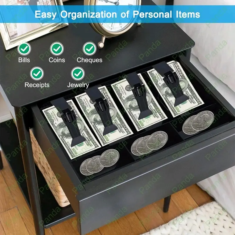 Laci kasir uang 3/4/5 Kisi Laci uang Untuk mesin kasir Tempat penyimpanan uang Toko laci kas Tempat uang baki Cash Drawer Tray plastik 2
