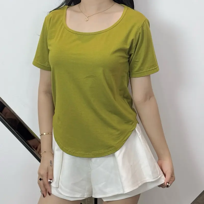 Adeline Top Oval | Atasan Wanita Kekinian | Atasan Wanita Lengan Pendek Polos | 814 3