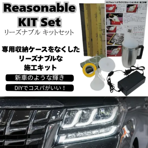 ヘッドライトスチーマー 施工キット ヘッドライトの黄ばみを除去 基本