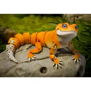 Mainan Leopard Gecko Artikulasi – Replika Hewan Reptil Bisa Digerakkan Koleksi Realistis