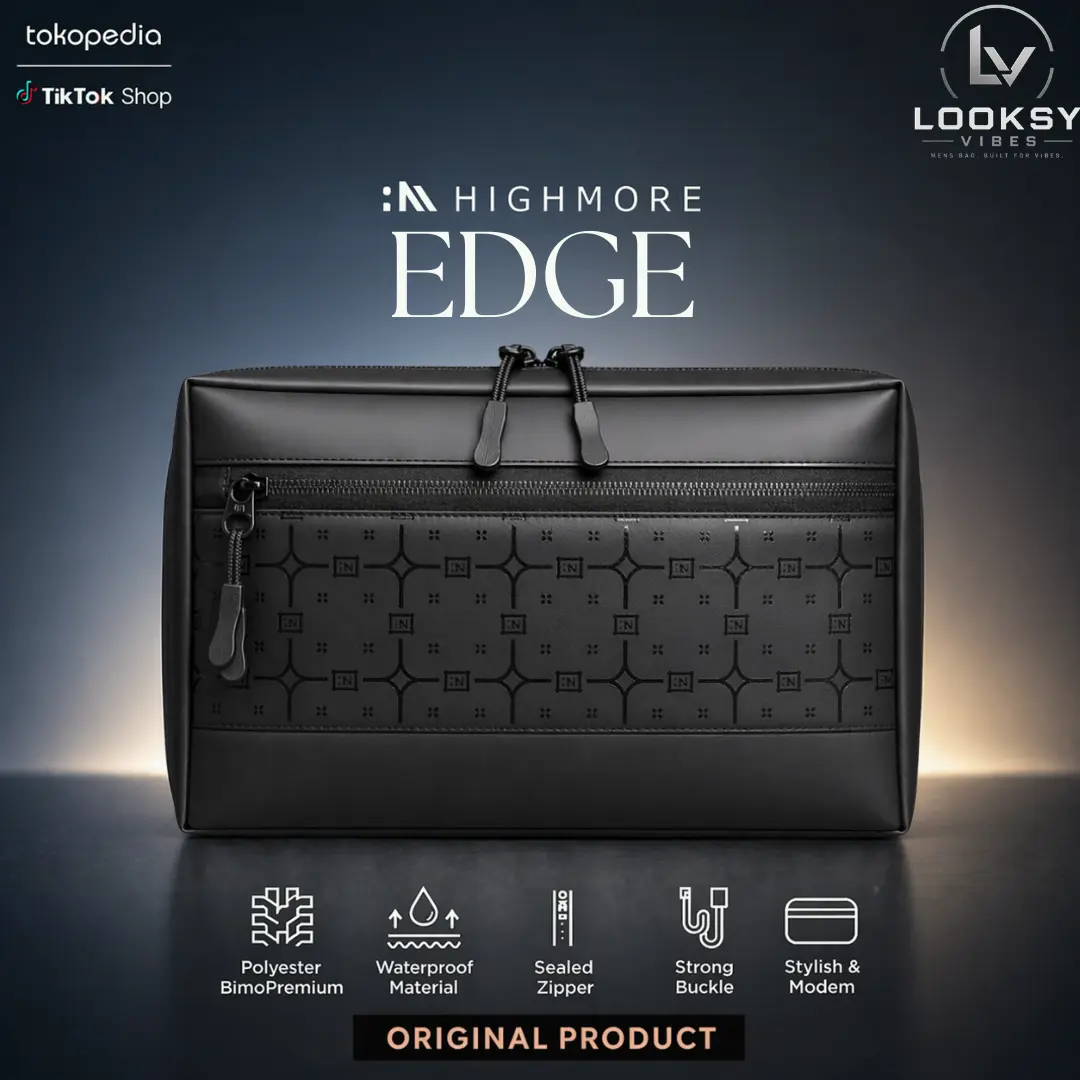 HIGHMORE Edge Exclusive Series - Tas Selempang Pria Waterproof 3in1 Multifungsi Sling Bag Handbag Clutch Tas Pria Stylish Premium