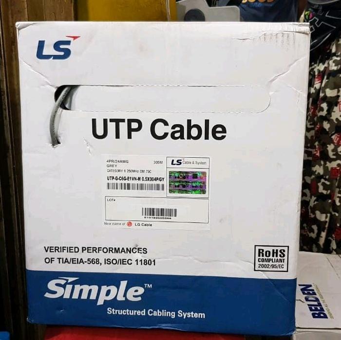 Jual KABEL UTP CAT6 LS @305MT(1000FT) KABEL DATA CAT 6 LS ROLL 305METER ...