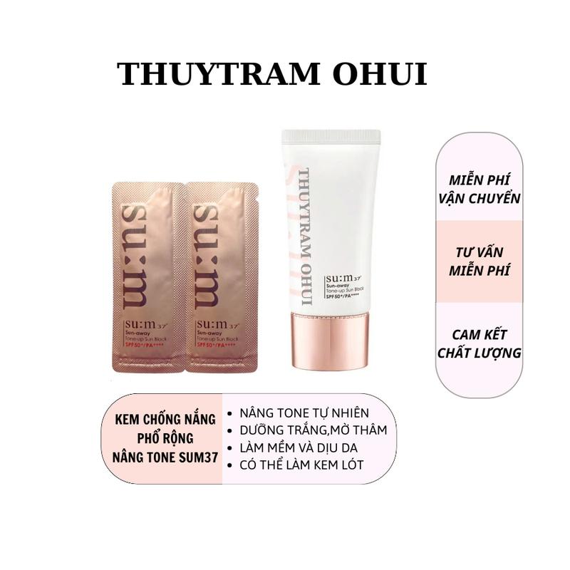 Combo 30 Gói sample Kem chống nắng nâng tone kiềm dầu Sum 37 Sun-Away Tone-Up Sun-THUYTRAMOHUI