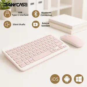 DANYCASE 2 in 1 10inch wireless Bluetooth Keyboard Mouse Tablet Keyboard Set Type-C Rapid Charge for Samsung  for xiaomi for redmi for infinix for HUAWEI Wireless Keyboard keyboard mouse 1 set bluetooth keyboard dan mouse bluetooth murah