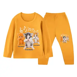 Baju Tidur Gambar Kicau Mania Anak Laki-laki Setelan Kaos & Celana Panjang Ukuran XS-XXL ID-2636 Dicetak DTF Berkualitas