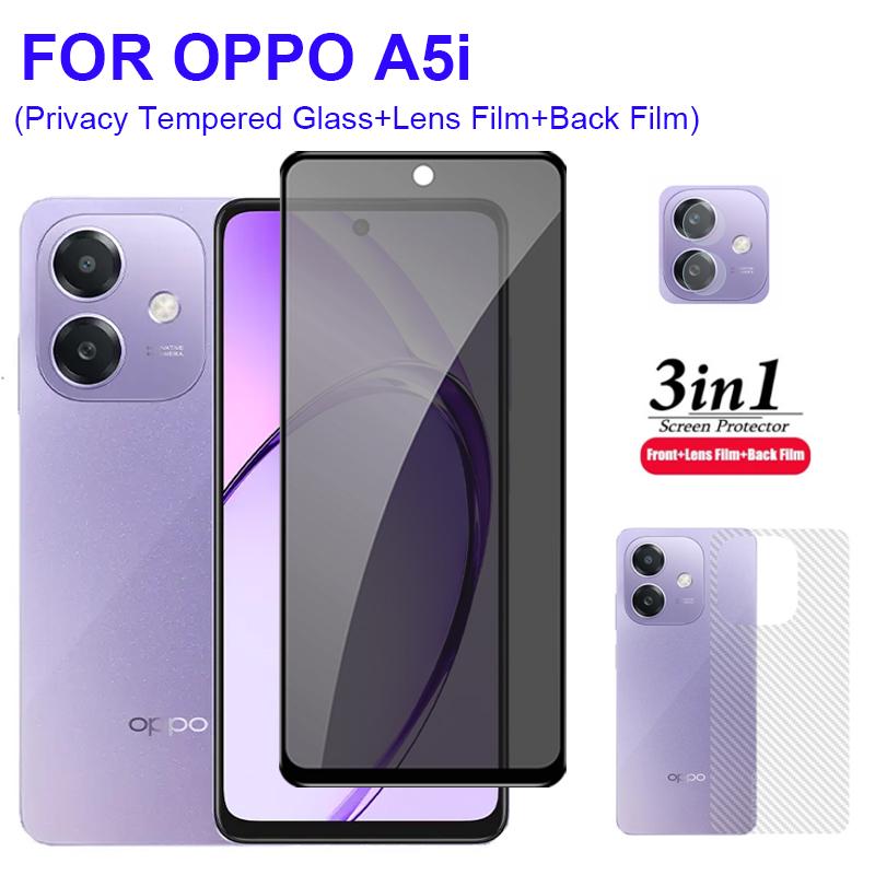 ฟิล์มความเป็นส่วนตัวแบบด้าน, สำหรับ OPPO A5i, ฟิล์มกันรอยหน้าจอ, ฟิล์มกระจกนิรภัย 3 in 1, ฟิล์มด้านห