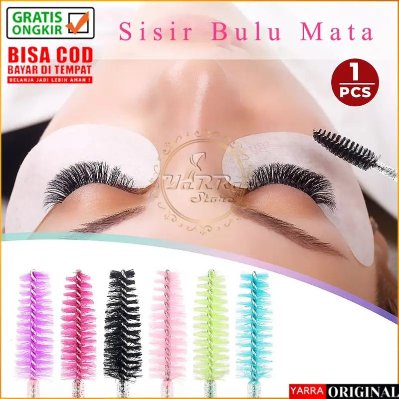 Sisir Bulu Mata Mascara Wand Sikat Alis Brush Glitter Pelentik Bulumata Eyelash Extention Aksesoris Makeup 0