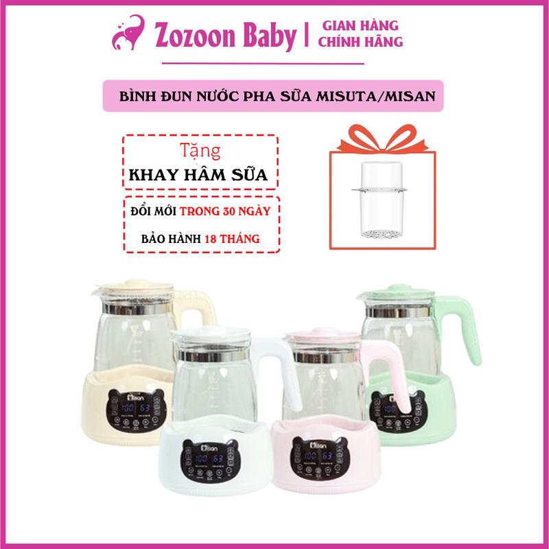 Máy đun nước pha sữa Misan Misuta bản tiếng Việt dung tích 1300ml TẶNG KÈM KHAY HÂM SỮA