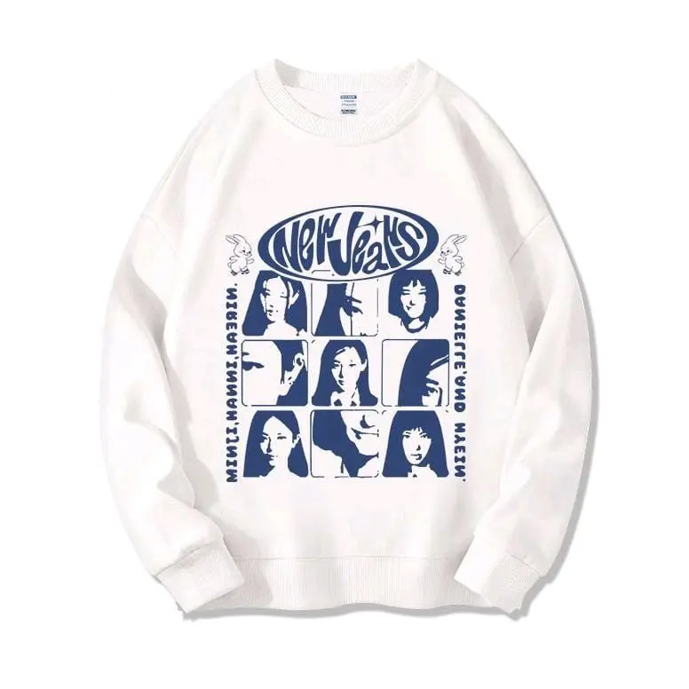 Sweater Jeans Murce Baru untuk Wanita dan Pria - Atasan Crewneck Sweatshirt Korean S Hoodies & Sweaters crewneck  boxy fit Fleece Cewek jumper wanita candy sweater gemoy korean skena white fox Unisex