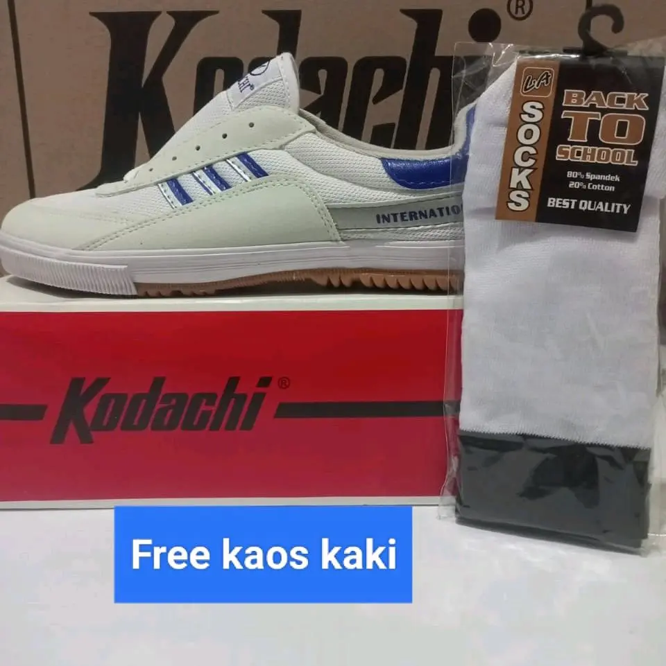 sepatu capung KODACHI 8116 biru silver retro klasik