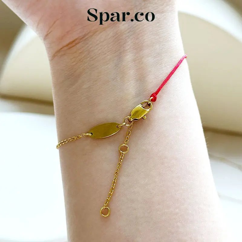 Spar.co Gelang Pembawa Keberuntungan dan Rezeki  Nagita Benang Merah  Hitam    Inisial Huruf Custom Laser Bracelets Gelang Couple  Bestie Ber 4 pasangan Rantai Emas Titanium Tali Aksesoris  vintage Perhiasan SP-AAD1102 8