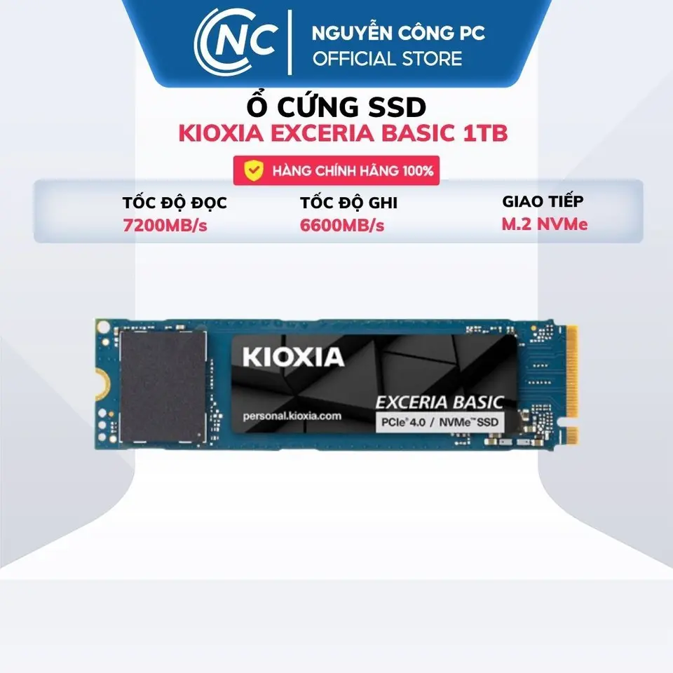 Ổ Cứng SSD KIOXIA EXCERIA BASIC 1TB / 2TB (M.2 NVMe PCIe Gen4 x4) - BH 60 tháng