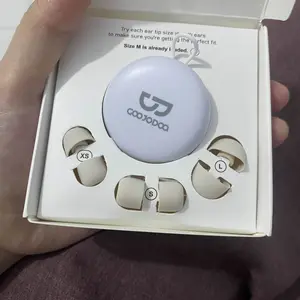 [BUKAN TWS] GOOJODOQ 24dB Noise Cancelling Earplugs, Extra Soft Silicone, 4 Sizes, Secure Fit for Sleeping and Travel