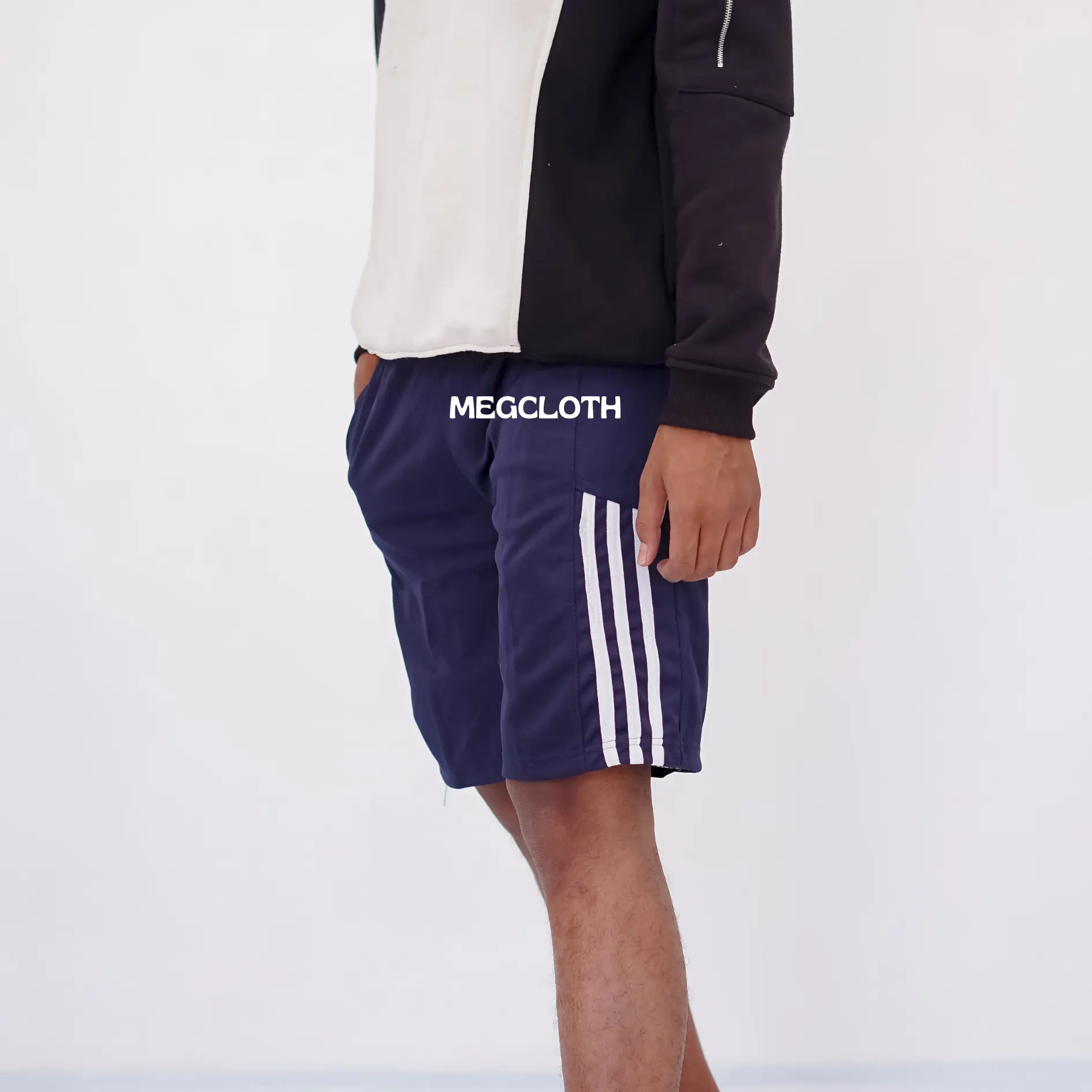 Celana Training Pendek Garis 3 Sise L XL Grosir dan Ecer Warna Hitam Navy Sport untuk olahraga bola cepat kering size l(bb40-75kg)