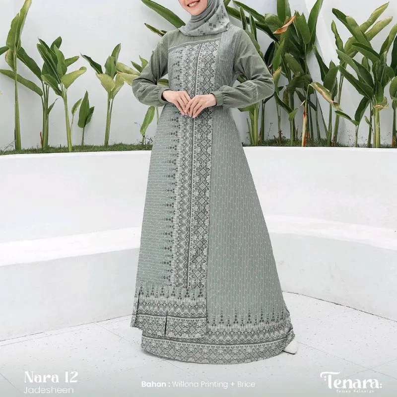 Sarimbit Lebaran 2025 - Tenara 12 Jadesheen/ Nara 12 Jadesheen/ Kaseo 237 Jadesheen/ Nara Kids 12 Jadesheen/ Kliko 173 Jadesheen Gamis Ibu Keluarga Muslim Baju Pendek 1