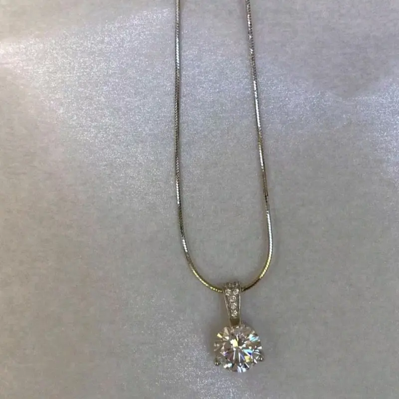 Kalung Titanium Mewah Permata Satu Rantai Belut Viral Kekinian Elegan Anti Karat dan Luntur Emas 4